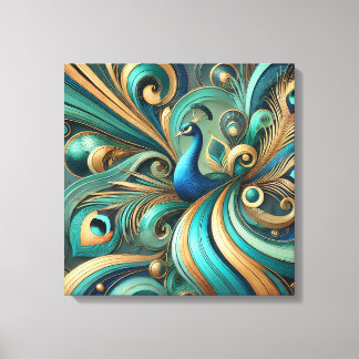 Utsökt Påfågeldesign Canvas Konst