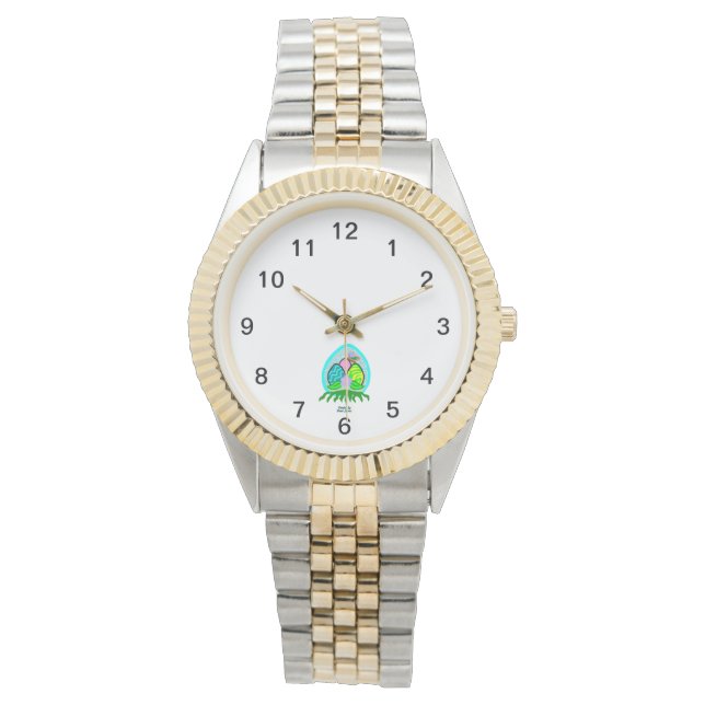 Utsökt Påskägg Unisex 2-tonsbevakning Armbandsur (Framsida)