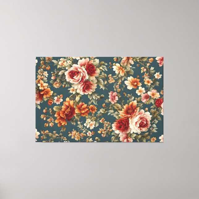 Utsökt Romantic Ro och vackra blommor Canvastryck (Framsida)