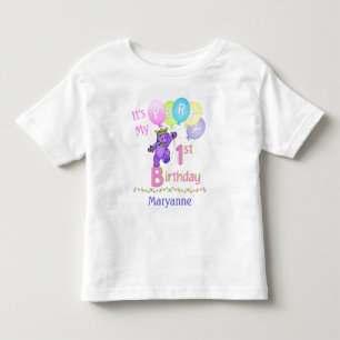 Utsökt Royal Bear 1:a födelsedag Party Tee Shirt