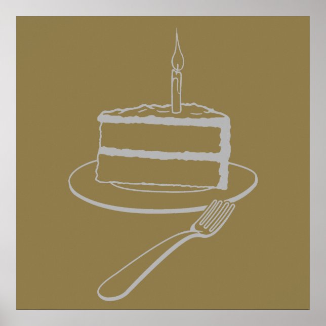 Utsökt tårtdesign, födelsedag eller evenemang poster (Framsidan)