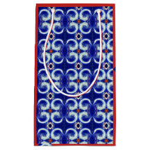 Utsökta blått virvlar runt mönstergåvan hänger lös