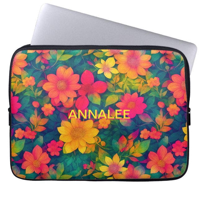 Utsökta röda blommor-bilder laptop fodral (Framsidan)