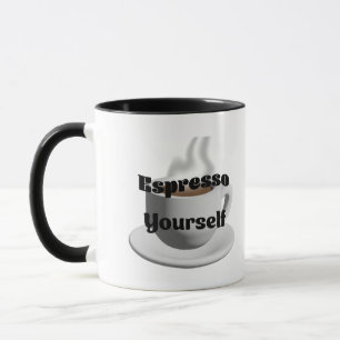 Utsöndra dig själv med espresso mugg