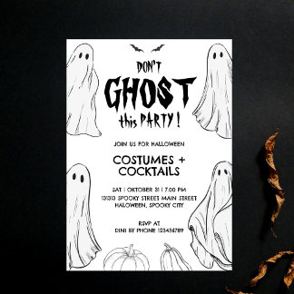 Utsöndra inte Halloween-kostymfesten Inbjudningar