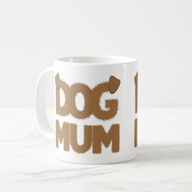 Utspädd "hund"-fras med hund tecknad kaffemugg (Framsida vänster)