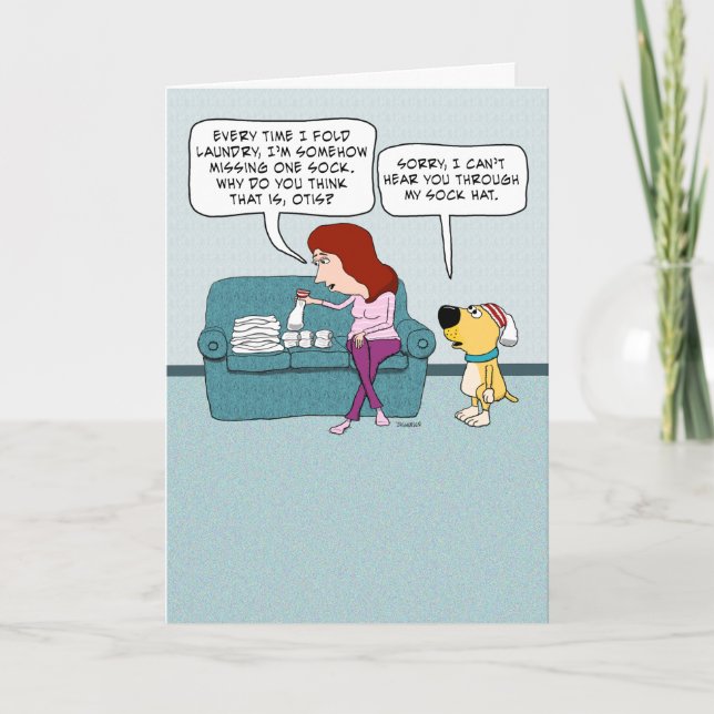 Utspädd och Rolig hund med hönsfödelsedag Kort (Framsida)