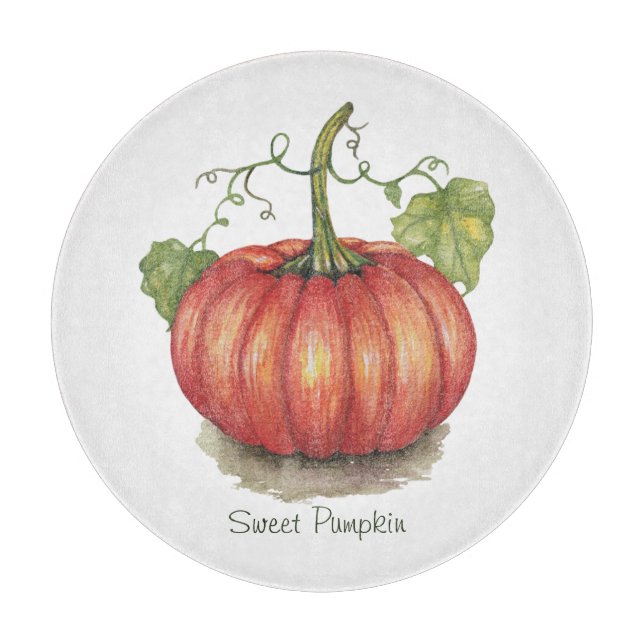 Utspädd pumpa med vindruvor i vattenfärg (Framsidan)