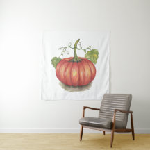 Utspädd pumpa med vindruvor i vattenfärg