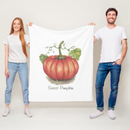 Utspädd pumpa med vindruvor i vattenfärg fleecefilt