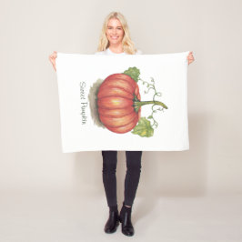 Utspädd pumpa med vindruvor i vattenfärg fleecefilt