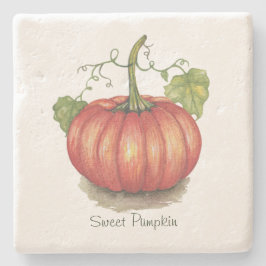 Utspädd pumpa med vindruvor i vattenfärg stenunderlägg