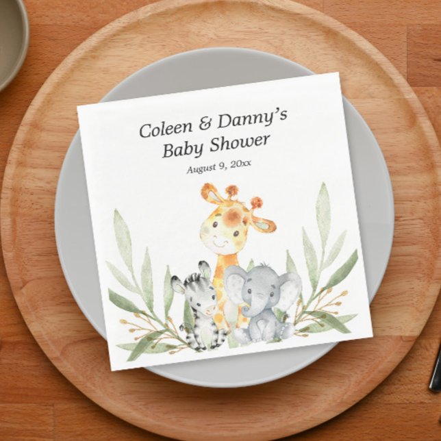 Utspädda djur ger könsneutral vattenfärg pappersservett (Skapare uppladdad)