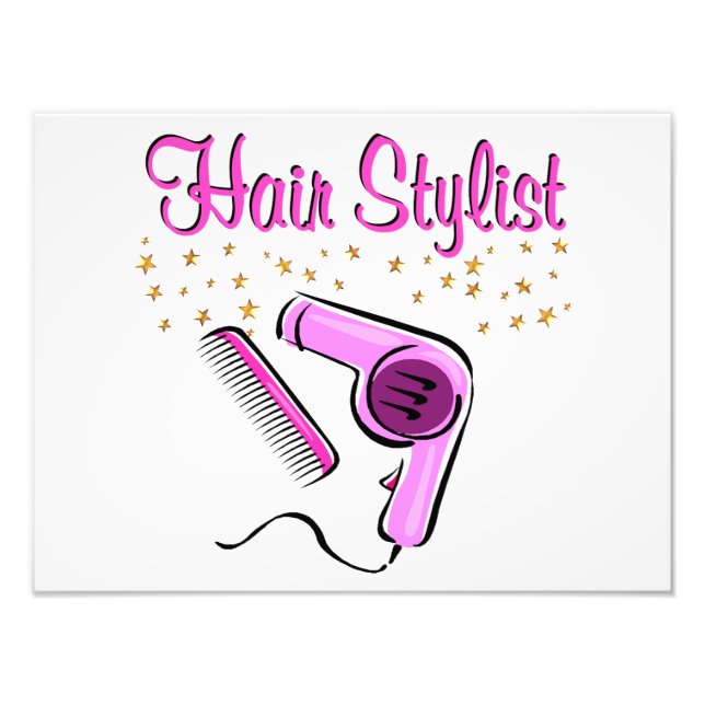 UTSTÅENDE HÅRDSTYLIST OCH BEAUTICIAN FOTOTRYCK (Framsidan)