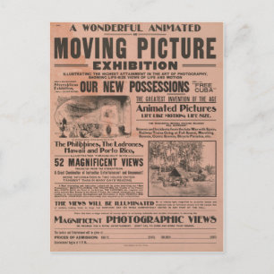 Utställning av vintage Flytta Bild Vykort