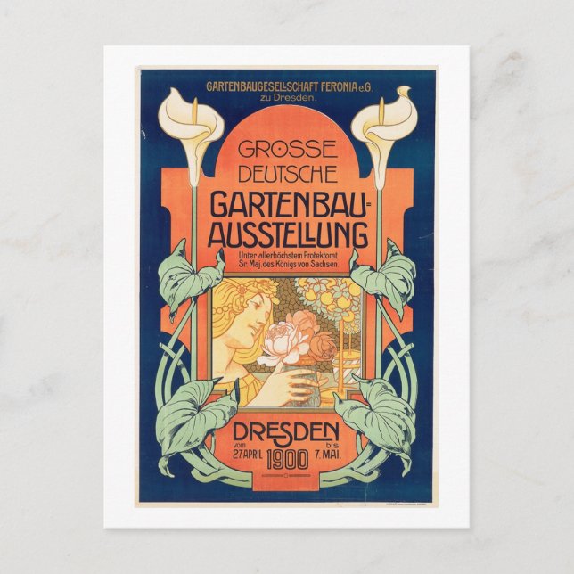  utställning, Dresden 1900-Vintagen Vykort (Framsida)