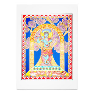 Utställning - Krishna motif Fototryck