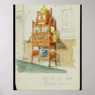 Utställningskabinett, c.1860s-70s (w/c och penna p poster
