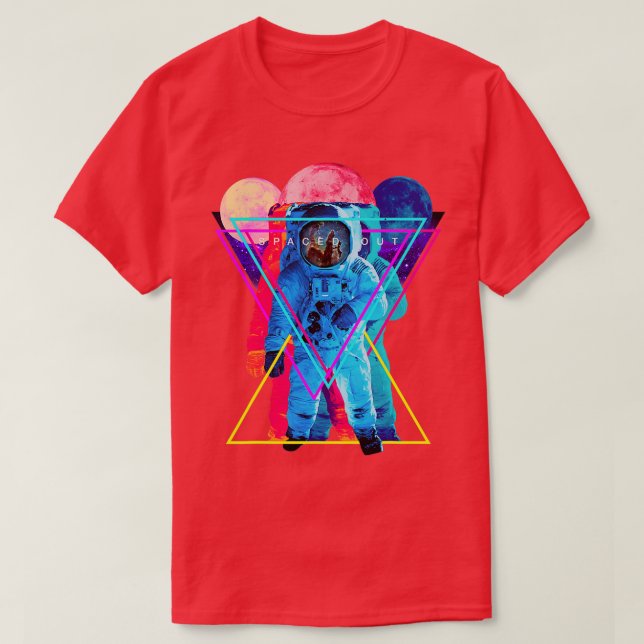 Utsträckt riklig astronaut Rymden Art T Shirt (Design framsida)