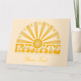 UTSTRÅLA Var den solsken Vintage Retro Guld + kräm Kort