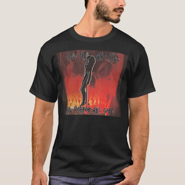 Utstyrsel- och dödakannibalförintelse t-shirt (Framsida)