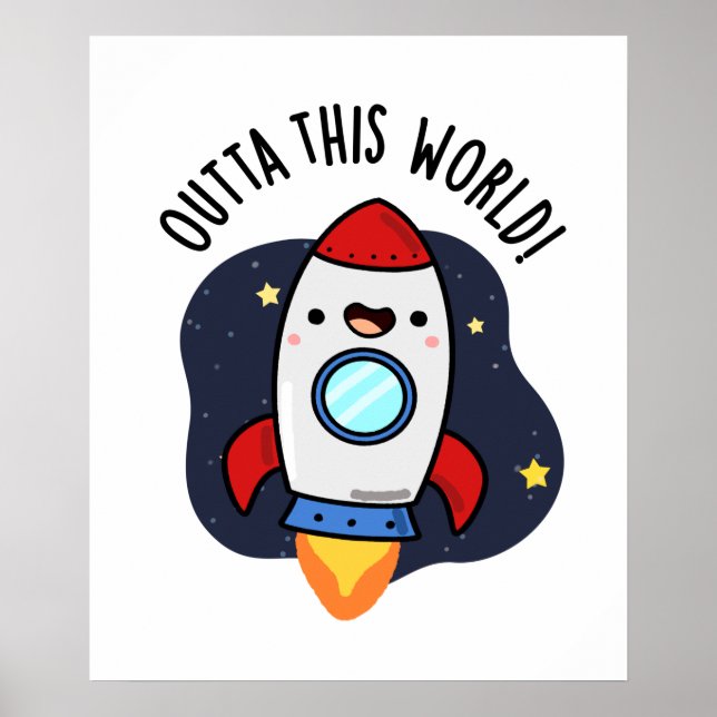 Utta den här världens underliga Rocket Pun Poster (Framsidan)