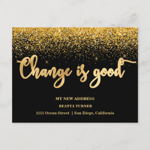 Uttalande om Glitter i Luxury New Home Adress Guld Vykort