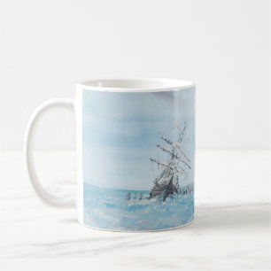 Uttålighet som fångas av Antarcticisen. Målat Kaffemugg