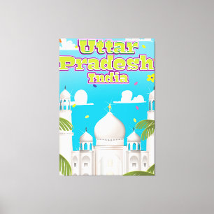 Uttar Pradesh Indian Travel-affisch. Canvastryck