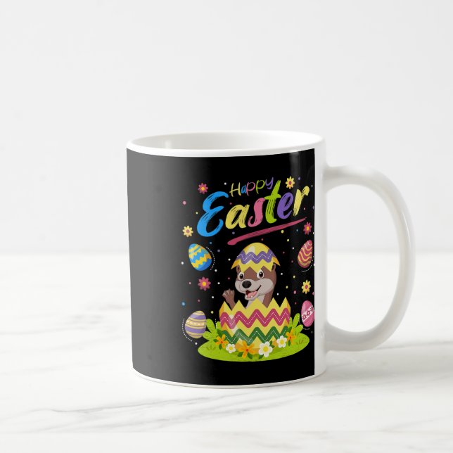 Utter älskare rolig påskägg utter glad påsk  kaffemugg (Höger)