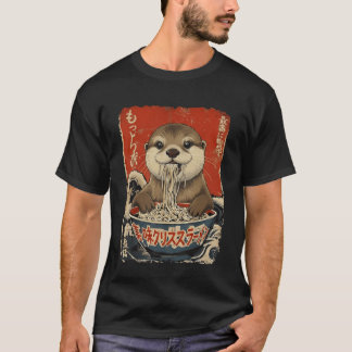 Utter Äter Ramen Nudlar Ukiyo-e Söt T Shirt