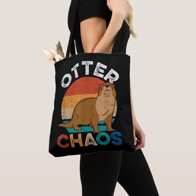 Utter Chaos För Män Kvinnor Söt Utter Älskare Djur Tygkasse (Närbild)