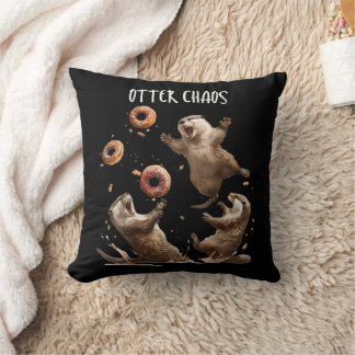Utter Chaos Rolig Bagel Stridande Havsutter Puns A Kudde