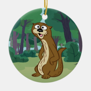 Utter för skogsvaktarestack Reggie Julgransprydnad Keramik