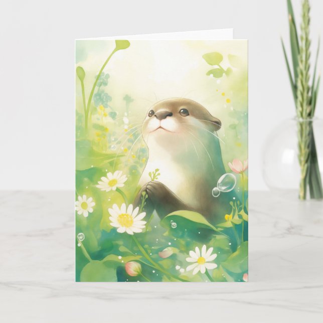 Utter i den blommande ängen kort (Framsida)