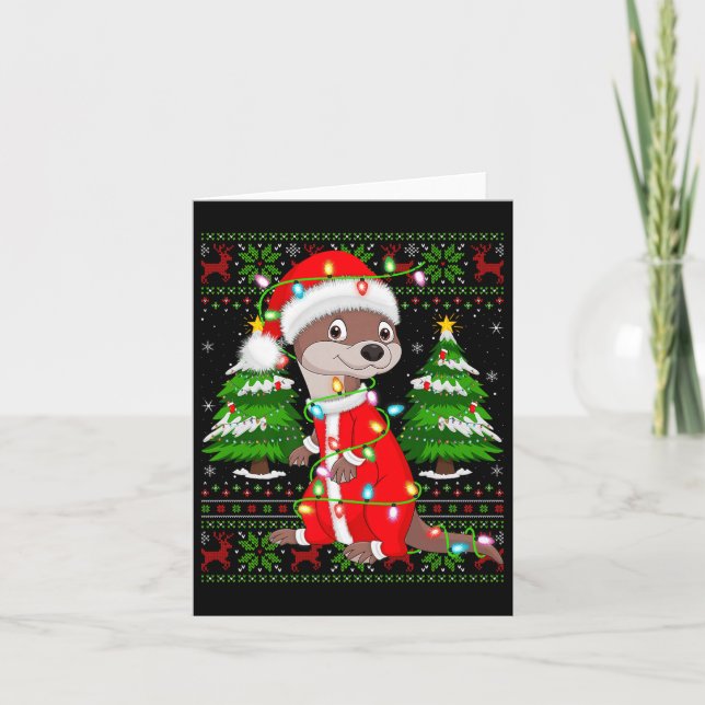 Utter julbelysning jultomte kostym ful jultröja kort (Framsida)