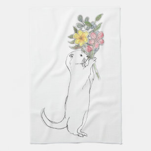Utter med blommor kökshandduk