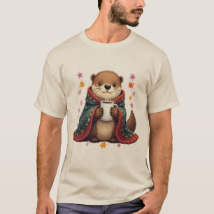 Utter med kaffemugg i mysig filt Söt Anima T Shirt