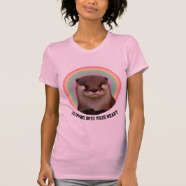 Utter Rainbow Heart Grafisk Mjuk Rosa T-Shirt