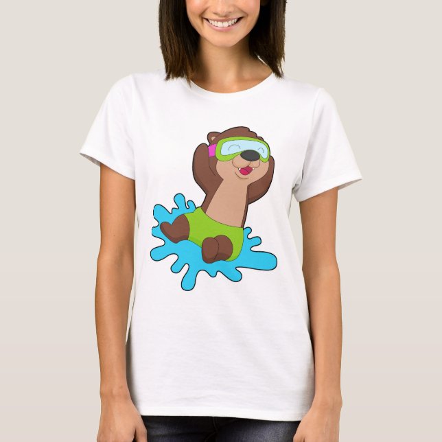 Utter Simmande Simbassängglasögon Sommar T Shirt (Framsida)