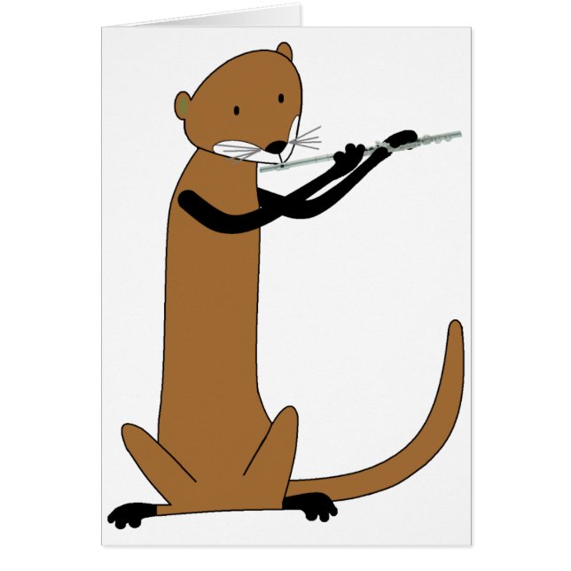 Utter som leker flöjten hälsningskort (Framsidan)