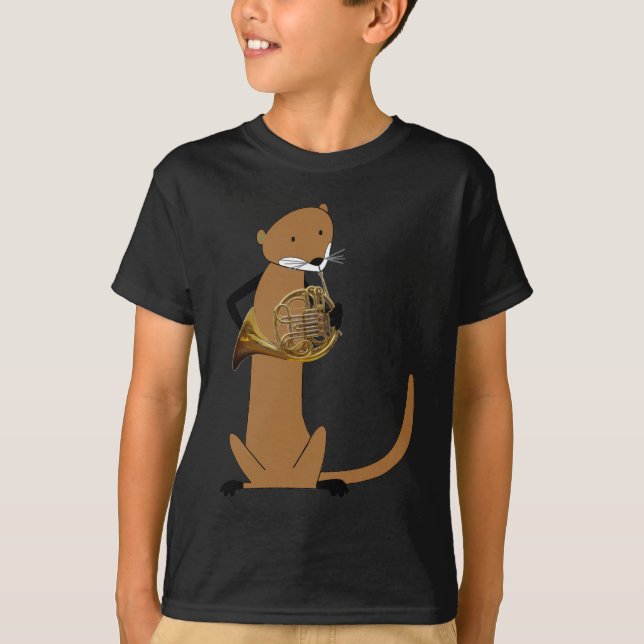 Utter som leker valthornet t-shirt (Framsida)