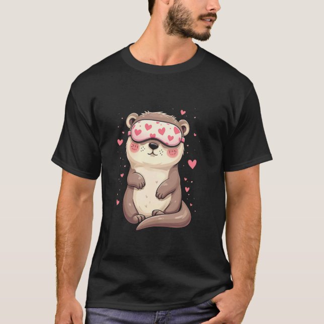 Utter sömnmask hjärta t shirt (Framsida)