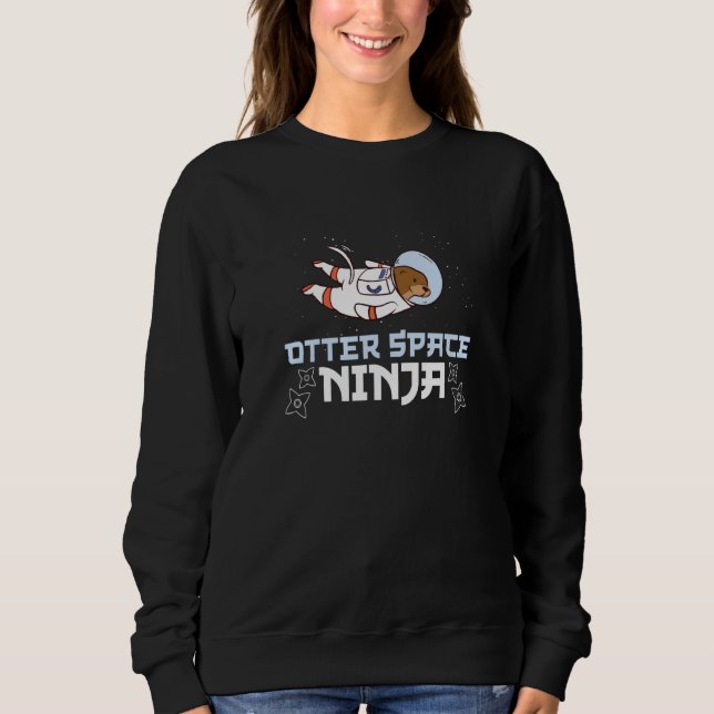 Utter Space Ninja En utter i rymden En havsutter T Shirt (Framsida)