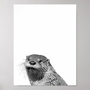 Utter Svart Vit Stuga Barnkammare Fotoaffisch Poster