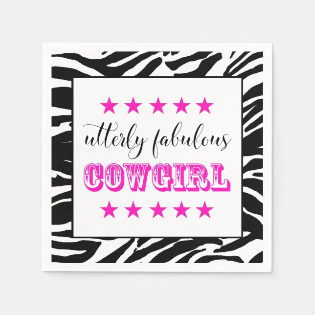 Utterly Fabulous ’COWGIRL’ Pappersservett (Framsidan)