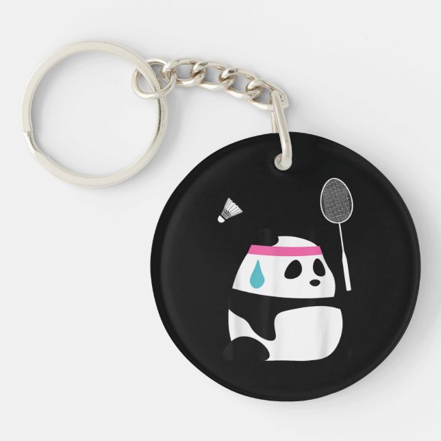 Uttömd badminton panda rolig söt (Framsidan)