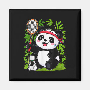 Uttömd Badminton Panda - Rolig Söt Fjäderboll Anim Magnet