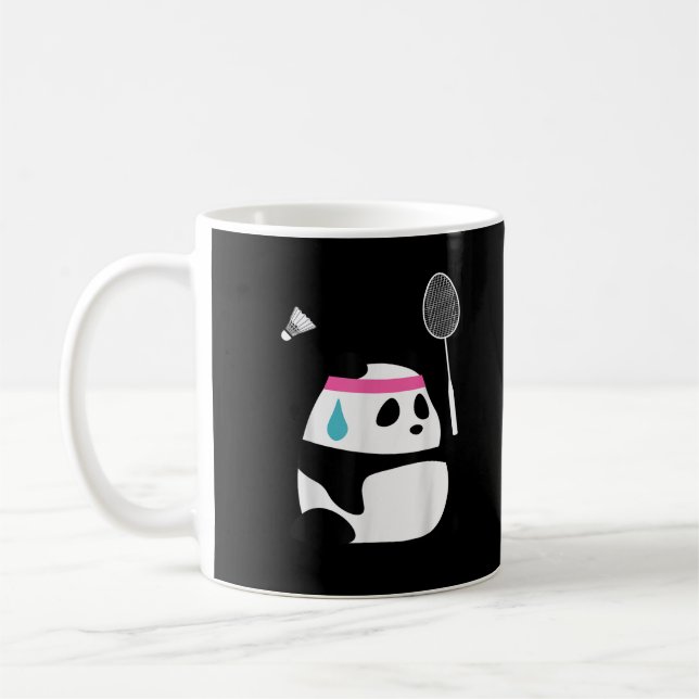 Uttömd badminton panda rolig söt kaffemugg (Vänster)