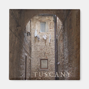 Uttorkningtvätt i Tuscany textmagnet Magnet